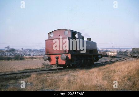 UK Coal mining in the 1960's, Steam train shunting wagons at Newmarket Colliery, Wakefield, west Yorkshire, north England, UK Stock Photo