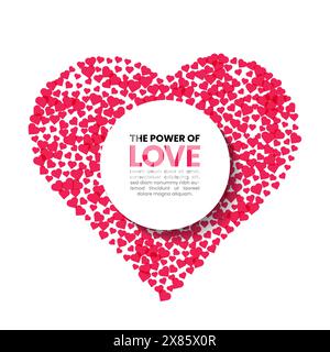 Infographic template. Bubble with hearts and text in the middle. Vector illustration Stock Vector