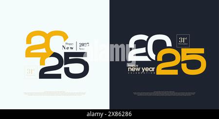 new year celebration 2024. celebration poster with bright coloring with only two colors. Design with deep meaning. 2025 vector premium design. Stock Vector