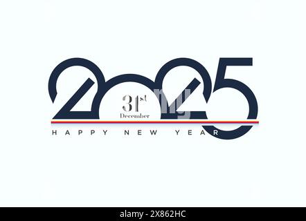 Vector Happy New Year 2024. With a unique number design and a very simple premium coloring vector design. Design for 2025 calendars, posters. Stock Vector