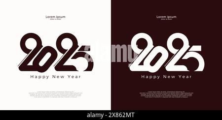 The 2025 new year number design is unique and full of meaning on each side. Vector premium design 2025. Design template for calendar, poster. Stock Vector