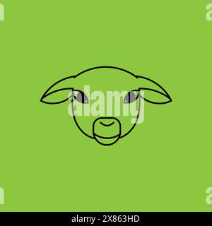 Sheep Head From Front. Iconic Style - Vector. Eid al-Adha. Islam Vector illustration Stock Vector