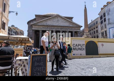 Roma, Italy. 23rd May, 2024. View of the Pantheon in Rome with work underway for the 2025 Jubilee (Photo by Matteo Nardone/Pacific Press) Credit: Pacific Press Media Production Corp./Alamy Live News Stock Photo