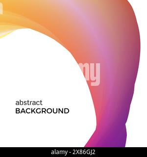 Color abstract composition of the orange watercolor waves. Vector abstract colorful background with bent dynamic form. Stock Vector