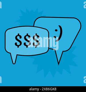 Communication speech bubbles on blue background. Vector illustration Stock Vector
