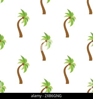 Seamless Pattern with palm trees. Colorful summer background. Vector illustration Stock Vector