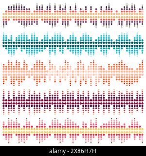 Sound waves vector set. Audio equalizer. Sound & audio waves isolated on white background. Stock Vector