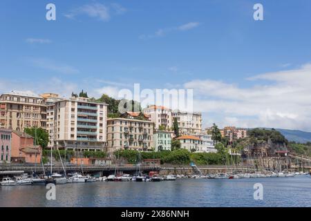 Savona, Liturgia, Italy. Yachts moored in the port of Savona. Stock Photo