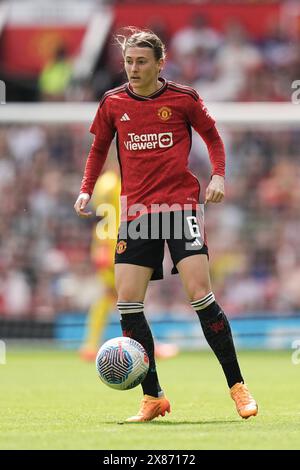 Manchester United Women v Chelsea Women Women’s Super League. 18.5.24  Old Trafford. ENGLAND - May 18.4.24 Hannah Blundell of Manchester United  during the Women’s Super League match between Manchester United and Chelsea at Old Trafford Manchester on May 18 2024 in Manchester England. Stock Photo