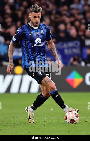 Gianluca Scamacca of Atalanta BC during the 2023/2024 Europa League Final football match between Atalanta BC and Bayer Leverkusen at Dublin Arena stadium in Dublin (Republic of Ireland), May 22nd, 2024. Stock Photo