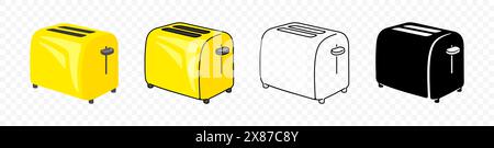 Toaster, toast, appliance and kitchen utensile, graphic design. Food, meal, utensil, canteen and catering, vector design and illustration Stock Vector