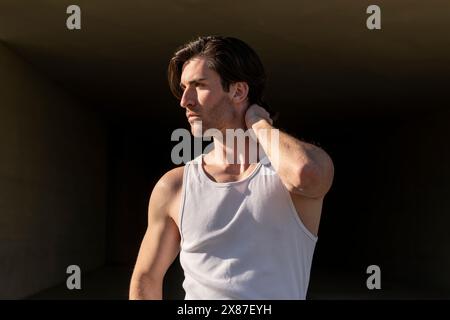 Handsome young man looking away Stock Photo