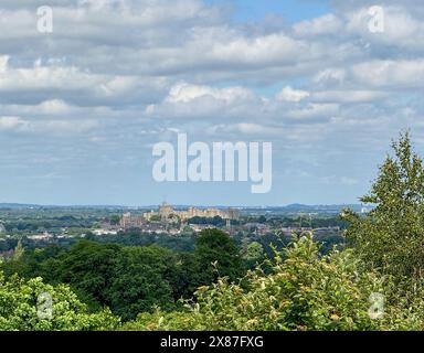Legoland, Ascot. 23rd May 2024. A cloudy day across the Home Counties today with isolated sunny intervals. Windsor Castle seen from Legoland in Ascot, Berkshire. Credit: james jagger/Alamy Live News Stock Photo