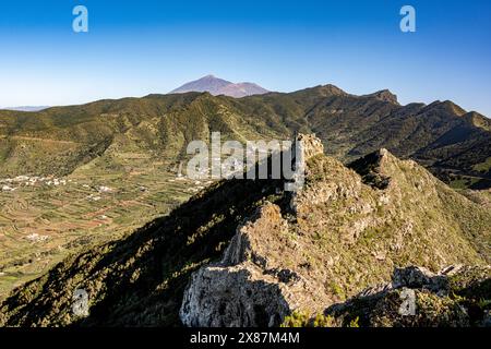 Spain, Canary Islands, Las Portelas, View of village in Teno Mountains Stock Photo