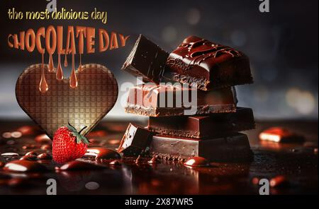 World Sweet and Dark Chocolate Day delicious day Stock Photo