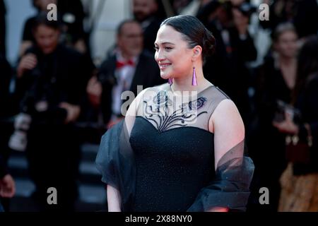Cannes, France. 23th May, 2024. Lily Gladstone attends L’amour Ouf (Beating Hearts) Screening red carpet at the 77th annual Cannes Film Festival at Palais des Festivals on May 23, 2024 in Cannes, France Stock Photo