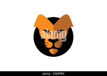 Abstract lion head logo design concept template. Stock Vector