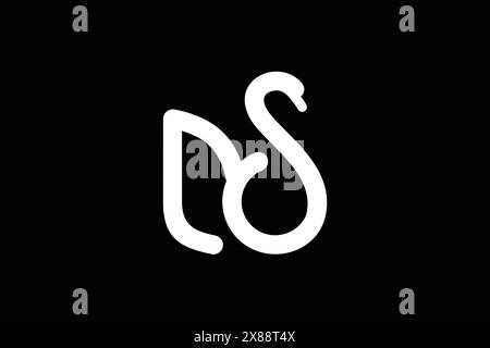 Monoline swan logo with letter NS design concept. Logo with line art style forming a swan with NS letter design concept. Stock Vector
