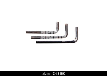 Set of L key wrench mechanic tools isolated over a white background Stock Photo