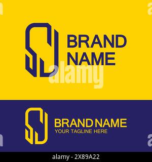 Creative letter SJ or JS monogram  simple logo design. Stock Vector