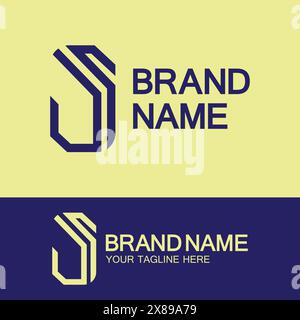 Creative letter SJ or JS monogram  simple logo design. Stock Vector