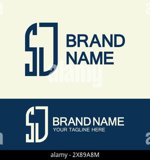 Creative letter SJ or JS monogram  simple logo design. Stock Vector