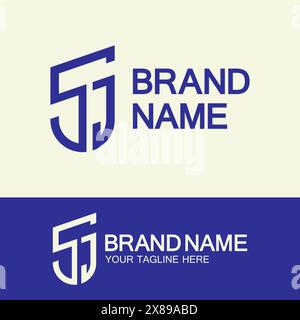 Creative letter SJ or JS monogram  simple logo design. Stock Vector