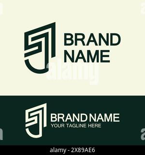 Creative letter SJ or JS monogram  simple logo design. Stock Vector