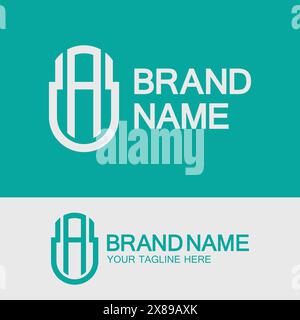 Creative Letter AU or UA logo template Stock Vector