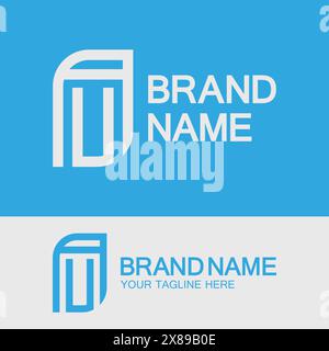 Creative Letter AU or UA logo template Stock Vector
