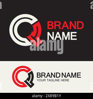 QC Logo or CQ Logo. Creative letter QC or CQ monogram logo template. Stock Vector