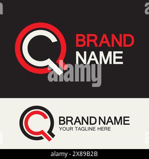 QC Logo or CQ Logo. Creative letter QC or CQ monogram logo template. Stock Vector
