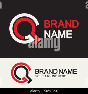 QC Logo or CQ Logo. Creative letter QC or CQ monogram logo template. Stock Vector