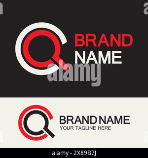 QC Logo or CQ Logo. Creative letter QC or CQ monogram logo template. Stock Vector