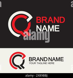 QC Logo or CQ Logo. Creative letter QC or CQ monogram logo template. Stock Vector