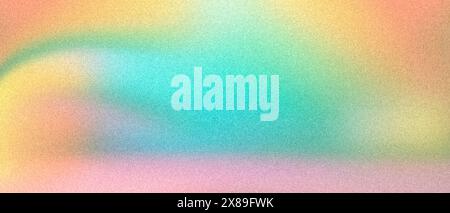 Yellow-green pink wave, gradient fill, rough texture, grainy noise. Stock Photo