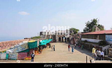 INDIA, MAHARASHTRA, NAGPUR, November 2023, Devotee at the Campus of Shri Ram Temple, Ramtek Stock Photo