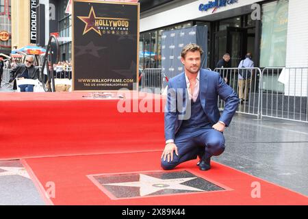 May 23, 2024, Los Angeles, California, USA: Chris Hemsworth at a ceremony where Chris Hemsworth is honored with a star on the Hollywood Walk of Fame (Credit Image: © Nina Prommer/ZUMA Press Wire) EDITORIAL USAGE ONLY! Not for Commercial USAGE! Stock Photo