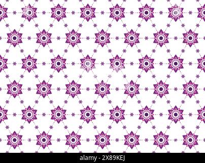Thai classical diamond-shaped flower repeated geometric pattern, continuous background designed for fabric and textile, wallpaper, wrapping paper, and Stock Vector