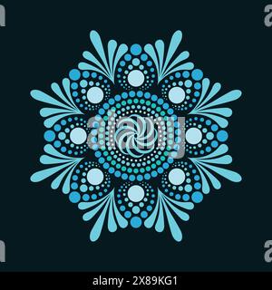 Abstract Indian ethnic style dot painting mandala, geometric lace pattern design for decorations, fabric, garment pettern, greetings card, invitations Stock Vector