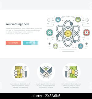 Flat line Business Research Concept Vector illustration. Modern thin linear stroke vector icons. For website graphics, Mobile Apps, Web Page Layout de Stock Vector
