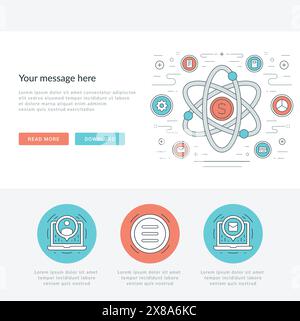 Flat line Business Research Concept Vector illustration. Modern thin linear stroke vector icons. For website graphics, Mobile Apps, Web Page Layout de Stock Vector