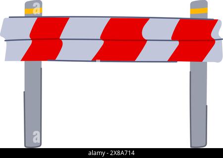 road guard rails cartoon vector illustration Stock Vector