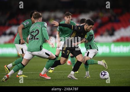 MELBOURNE, AUSTRALIA. 24 May 2024. Pictured: Melbourne City Forward Mathew Leckie in action during the Global Football Week friendly between English club Newcastle United v the Australian ALeague Allstars at Marvel Stadium in Melbourne, Australia. Credit: Karl Phillipson/Alamy Live News Stock Photo