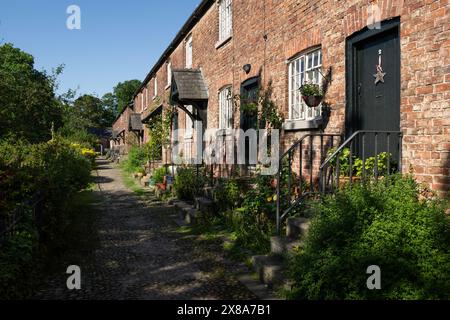 Oak Cottages located in Styal, Cheshire, UK. Stock Photo