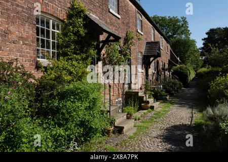 Oak Cottages located in Styal, Cheshire, UK. Stock Photo