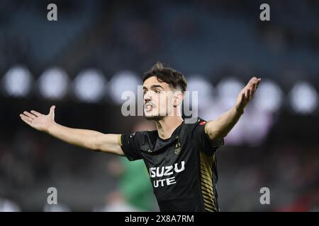 MELBOURNE, AUSTRALIA. 24 May 2024. Pictured: Western Sydney Wanderers FC Forward Nicolas Milanovic during the Global Football Week friendly between English club Newcastle United v the Australian ALeague Allstars at Marvel Stadium in Melbourne, Australia. Credit: Karl Phillipson/Alamy Live News Stock Photo