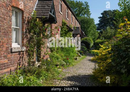 Oak Cottages located in Styal, Cheshire, UK. Stock Photo