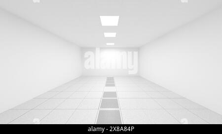 Empty server room. 3d illustration. Stock Photo
