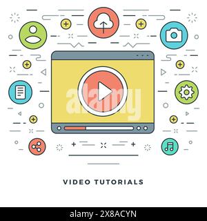 Flat line Business Concept Vector illustration. Modern thin linear stroke vector icons. Website Header Graphics, Banner, Infographics Design, Promotio Stock Vector